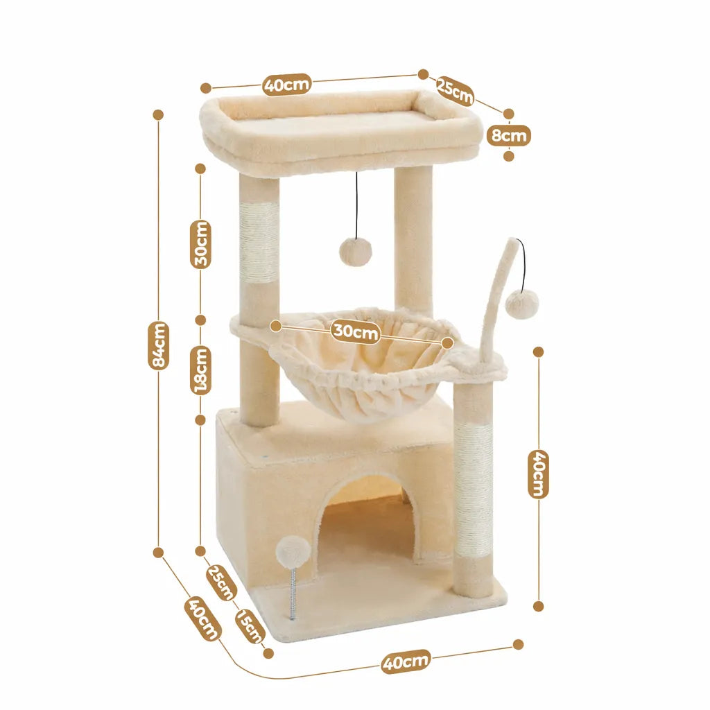 Petit arbre a chat avec hamac - Niche hamac griffoir sisal