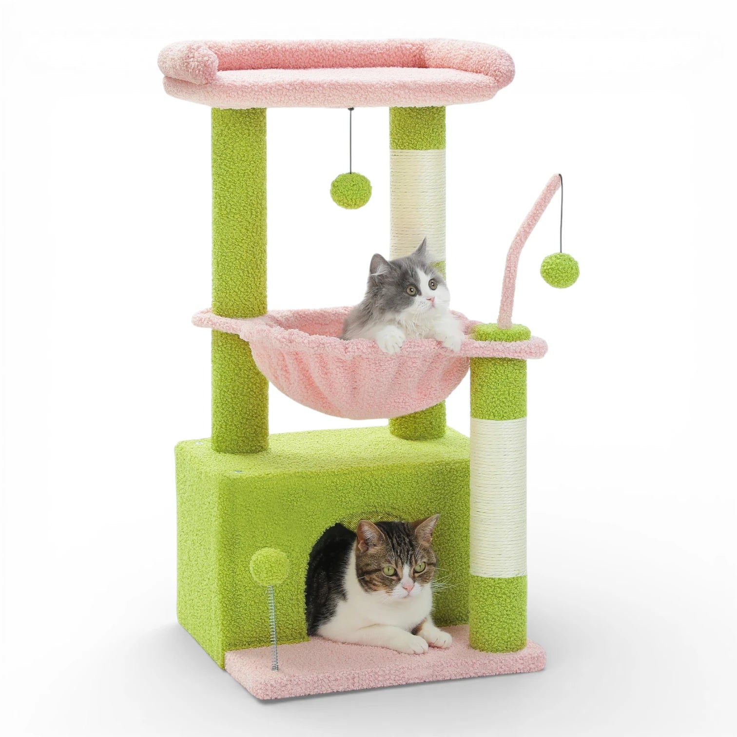 Petit arbre a chat avec hamac - Niche hamac griffoir sisal