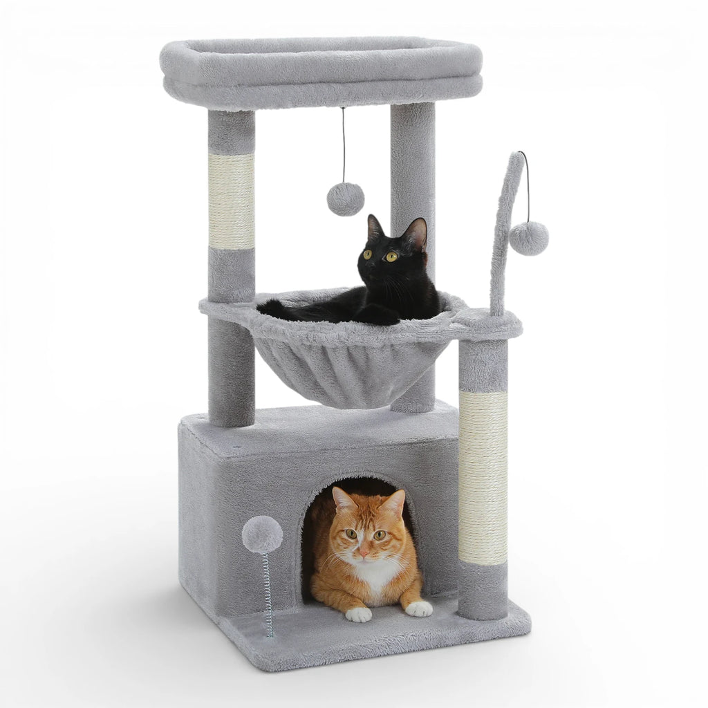 Petit arbre a chat avec hamac - Niche hamac griffoir sisal