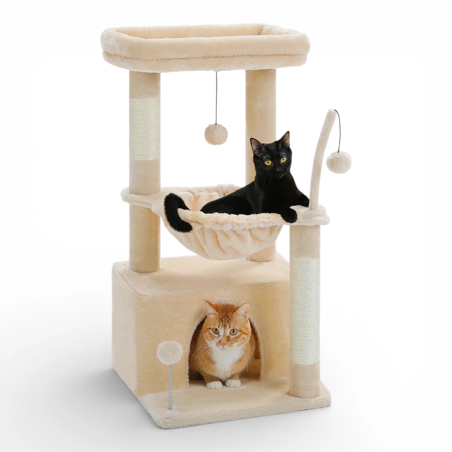 Petit arbre a chat avec hamac - Niche hamac griffoir sisal