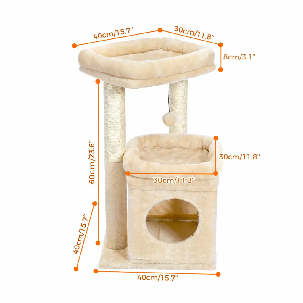 Petit arbre à chat compact | Condo et griffoir