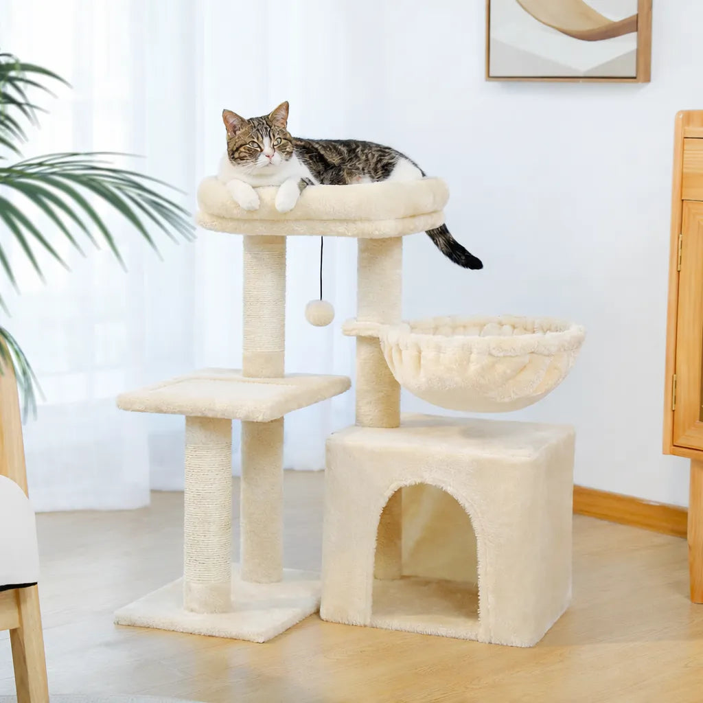 Petit arbre a chat design - Tour d'activité modulable et élégante