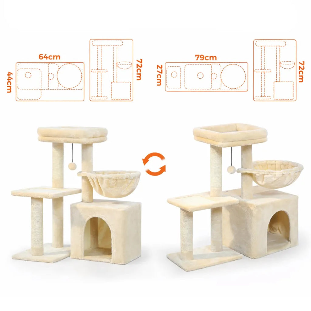 Petit arbre a chat design - Tour d'activité modulable et élégante