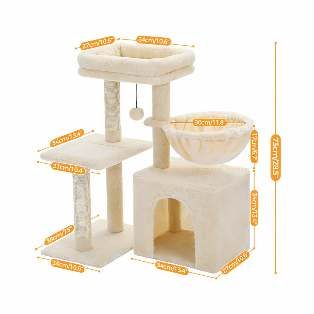 Petit arbre a chat design - Tour d'activité modulable et élégante