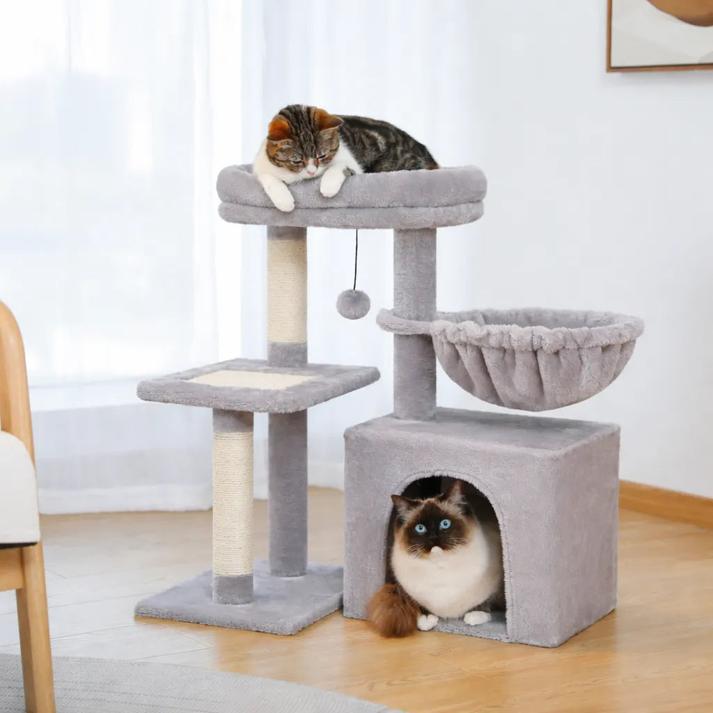 Petit arbre a chat design - Tour d'activité modulable et élégante