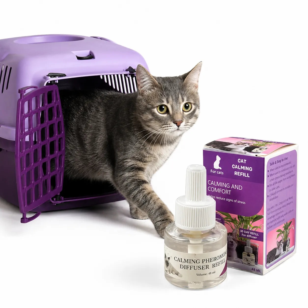 Phéromone chat diffuseur 48 ml - Recharge apaisante 30 jours