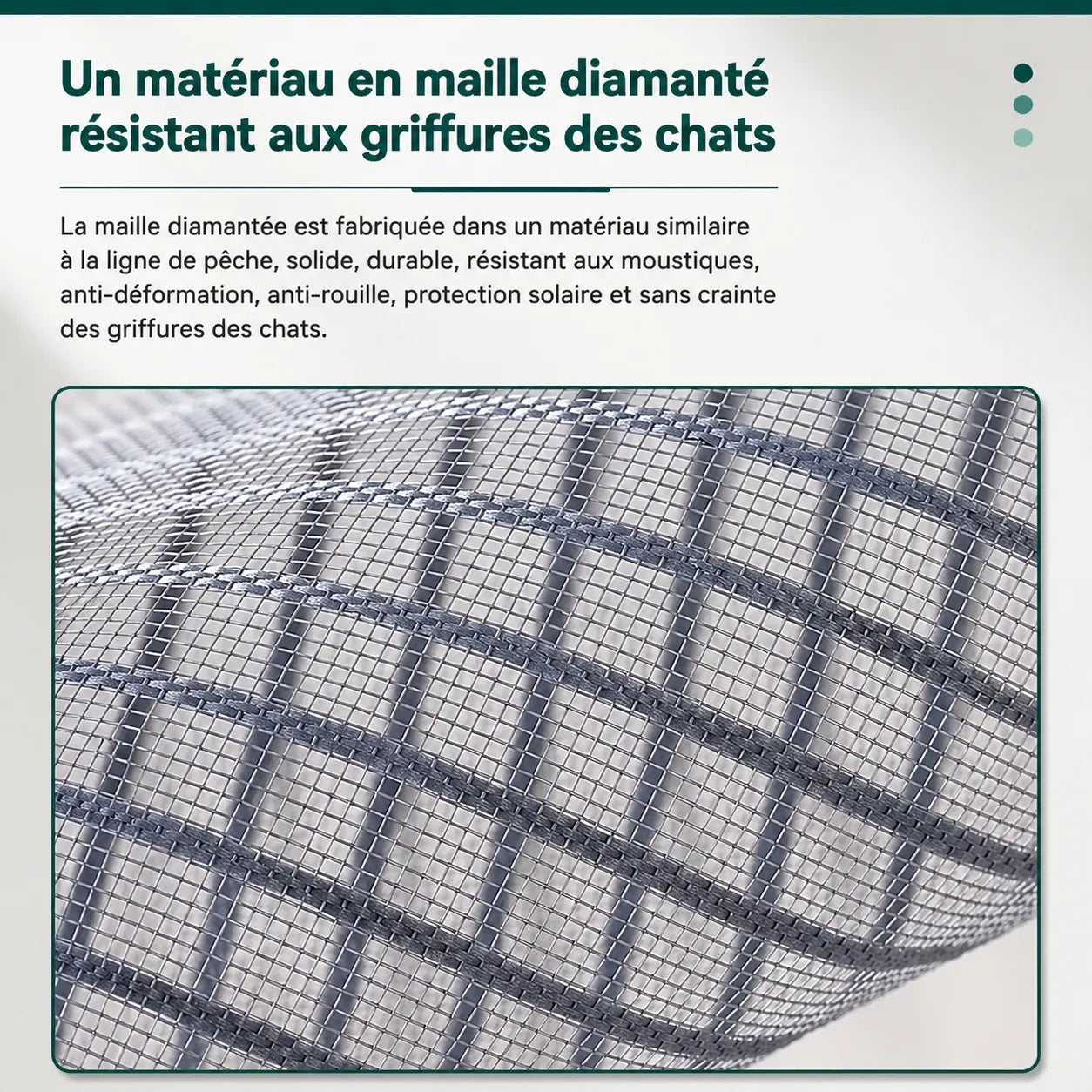 Protection fenêtre pour chats - Maille anti-griffures velcro