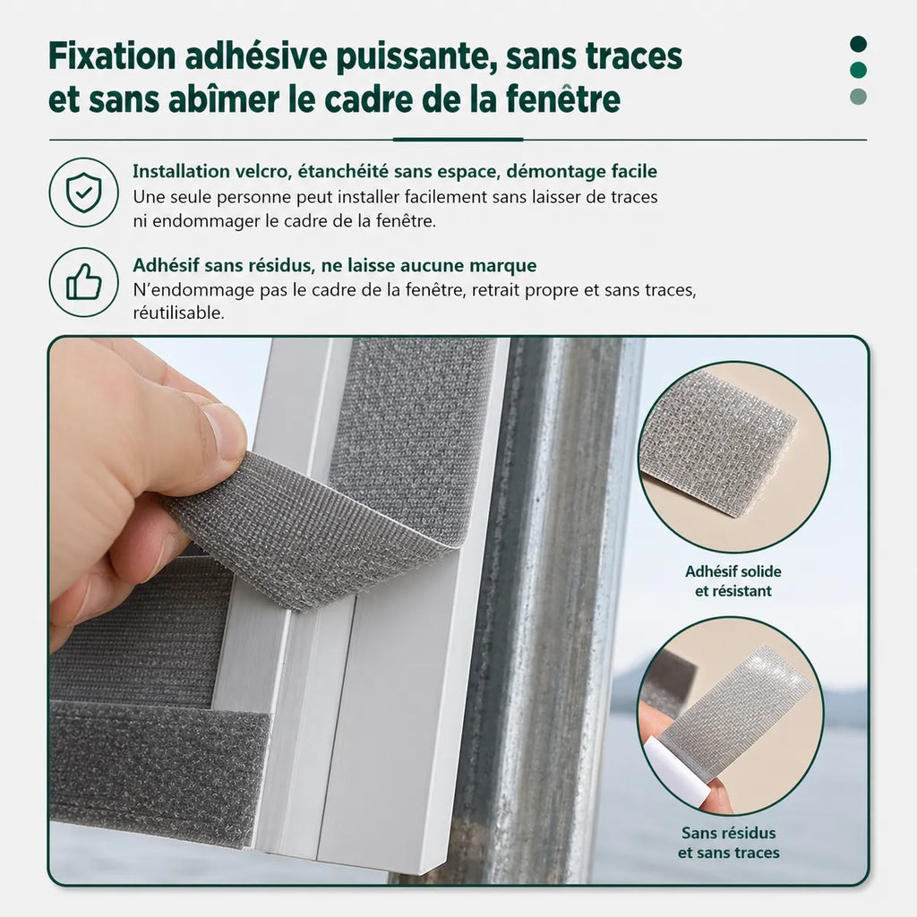 Protection fenêtre pour chats - Maille anti-griffures velcro