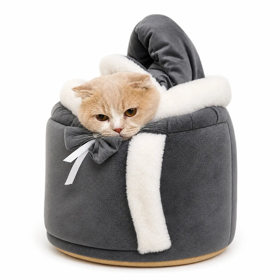 Sac a dos chat en velours douillet - Coupe-vent 3 tailles