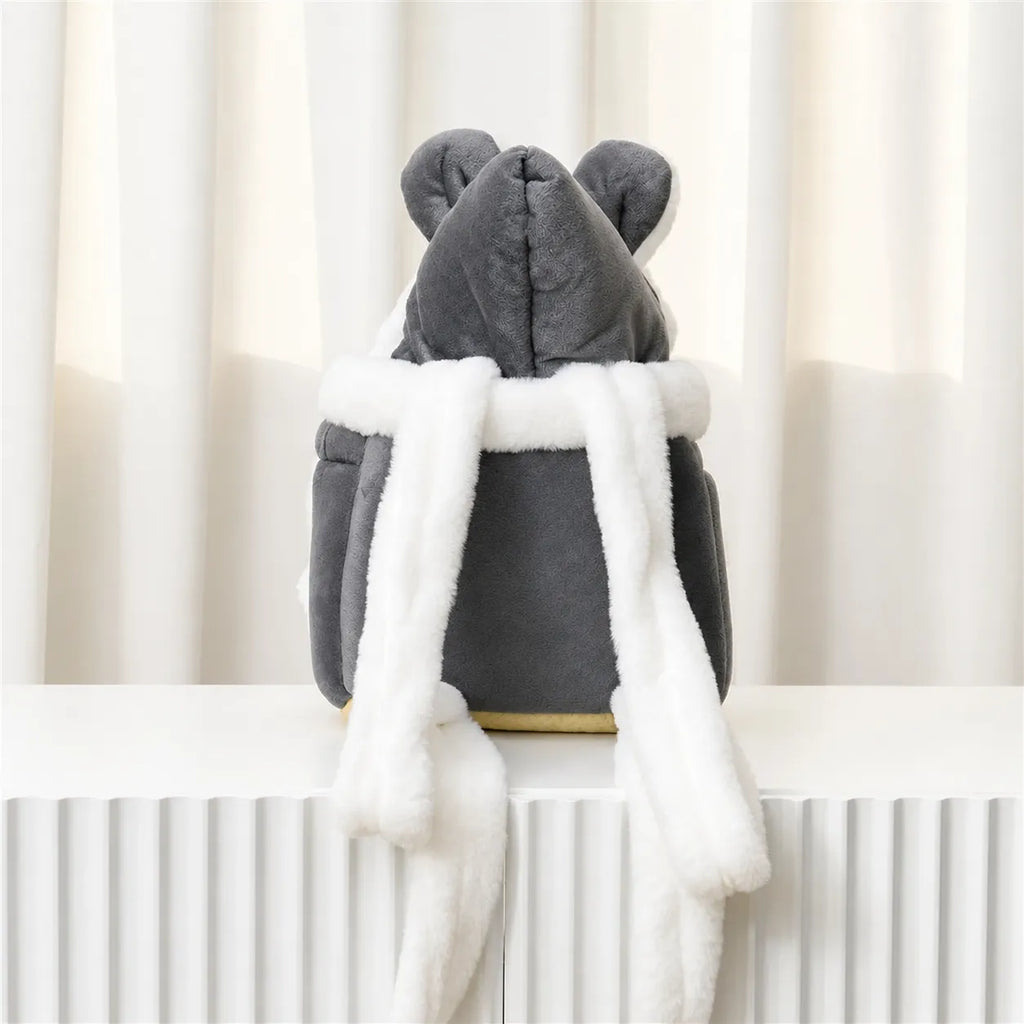 Sac a dos chat en velours douillet - Coupe-vent 3 tailles