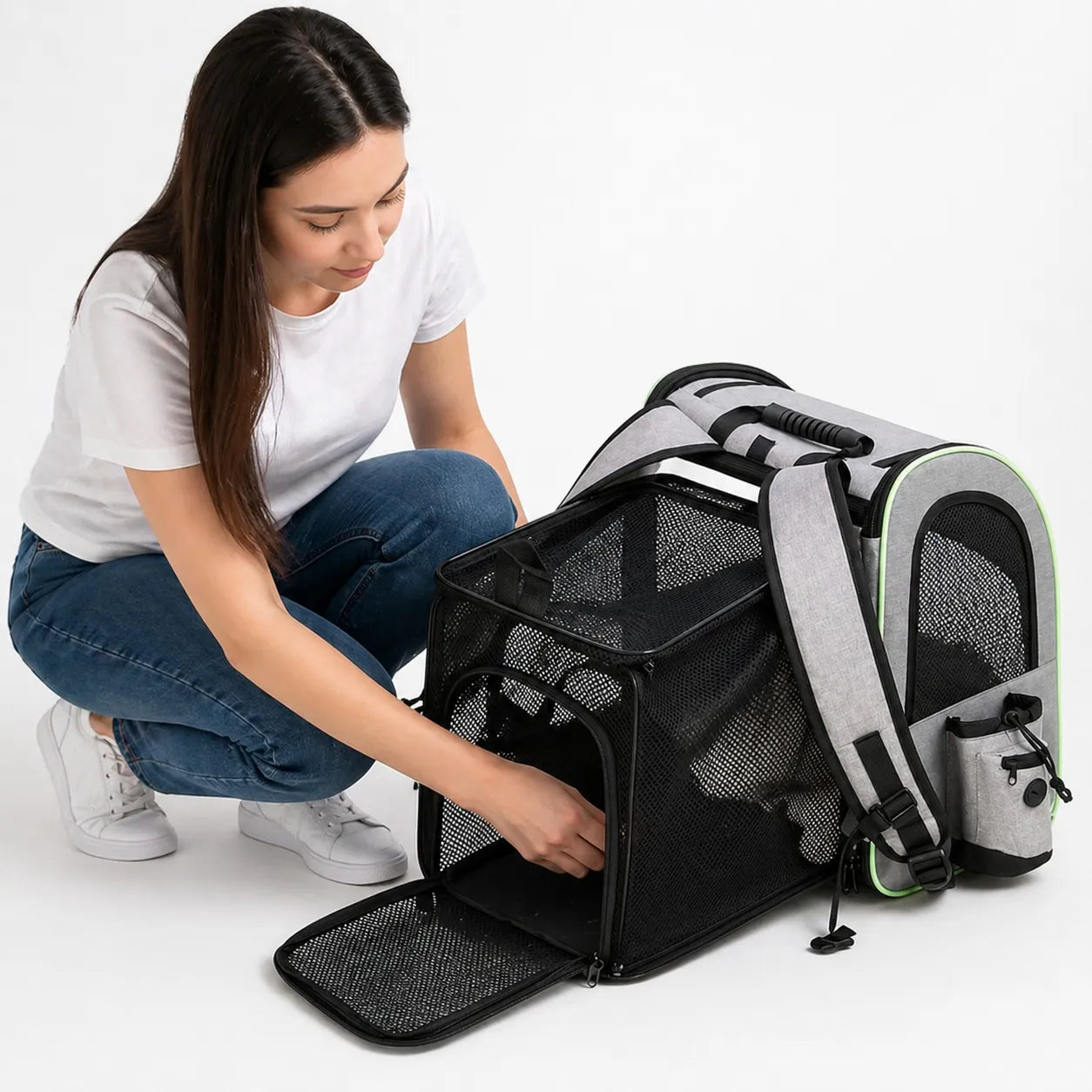 Sac à dos chat extensible - Housse d'ombrage et mesh respirant