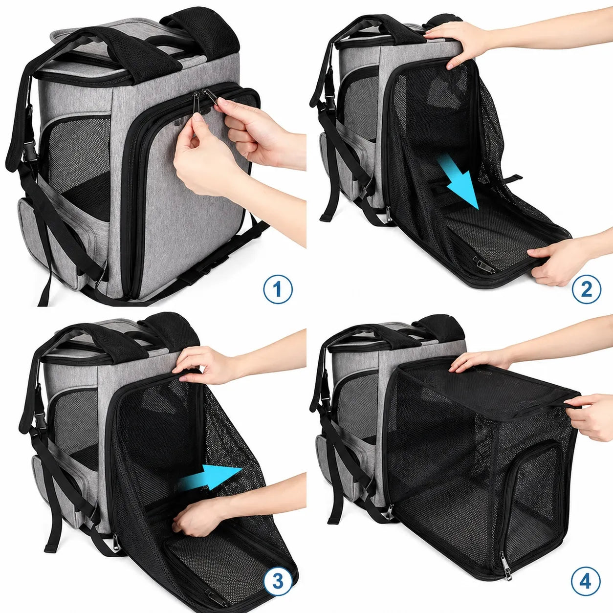 Sac à dos pour chat respirant et extensible - Grande capacité