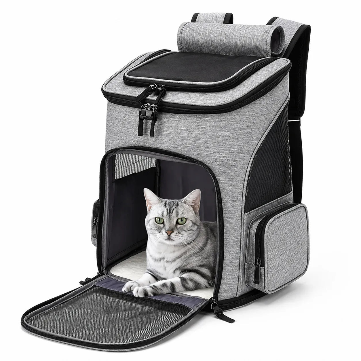 Sac à dos pour chat respirant et extensible - Grande capacité