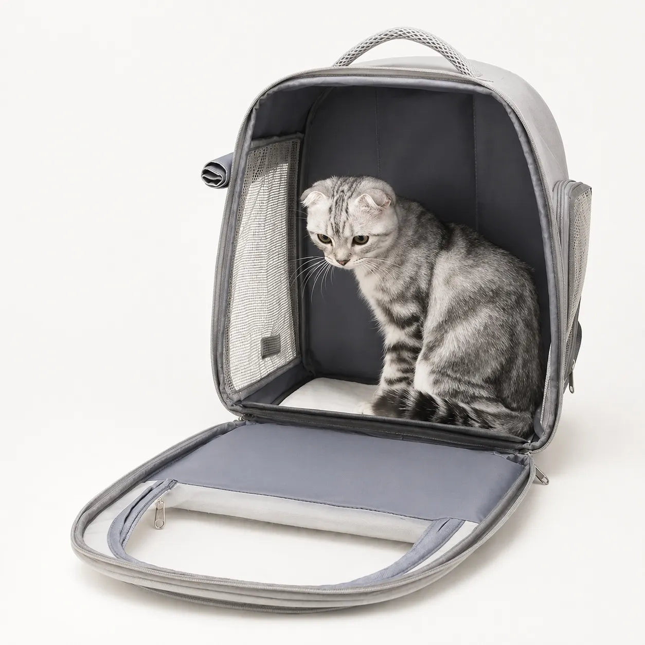 Sac à dos transport chat pliable - Hublot panoramique respirant