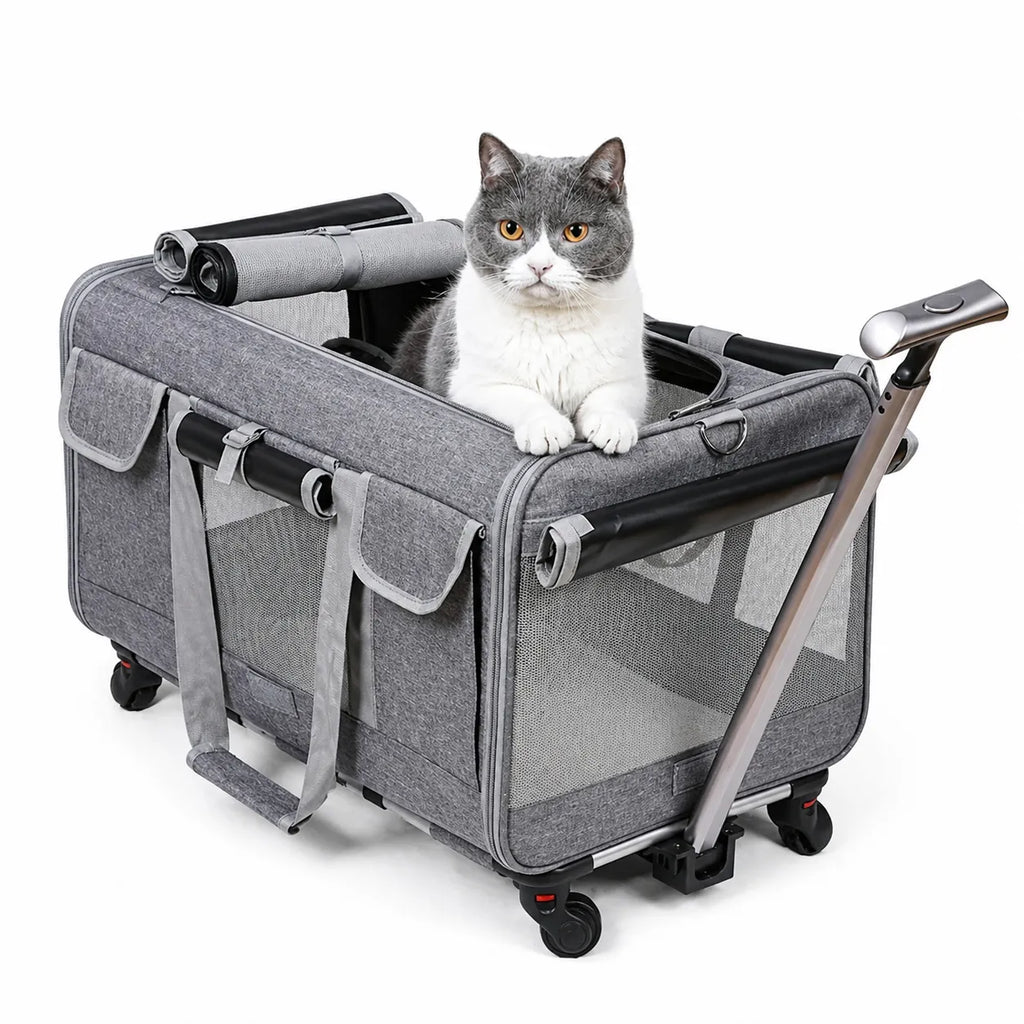 Sac de transport à roulettes pour chat - Extra Large pliable