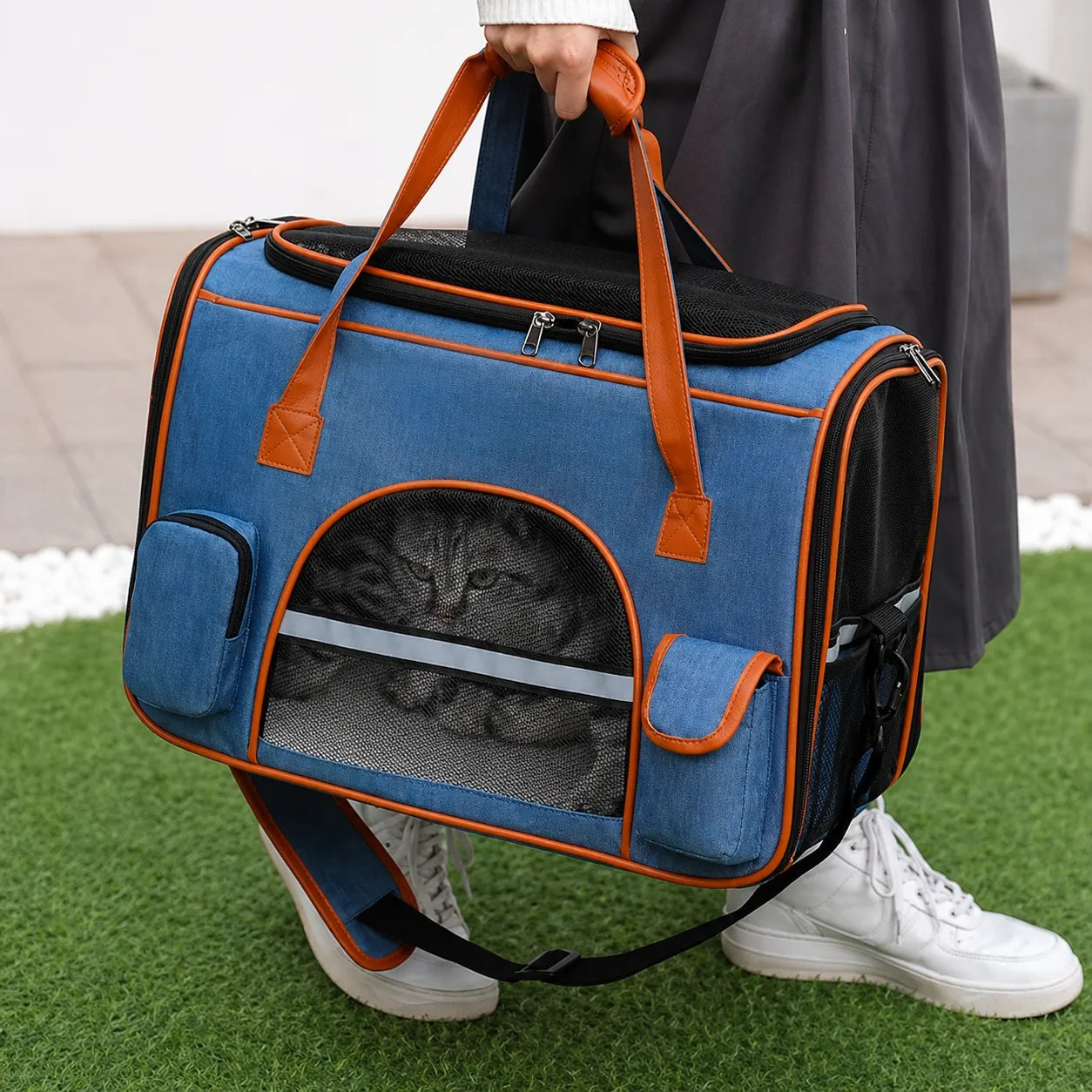 Sac de transport chat anti-affaissement - Oxford premium