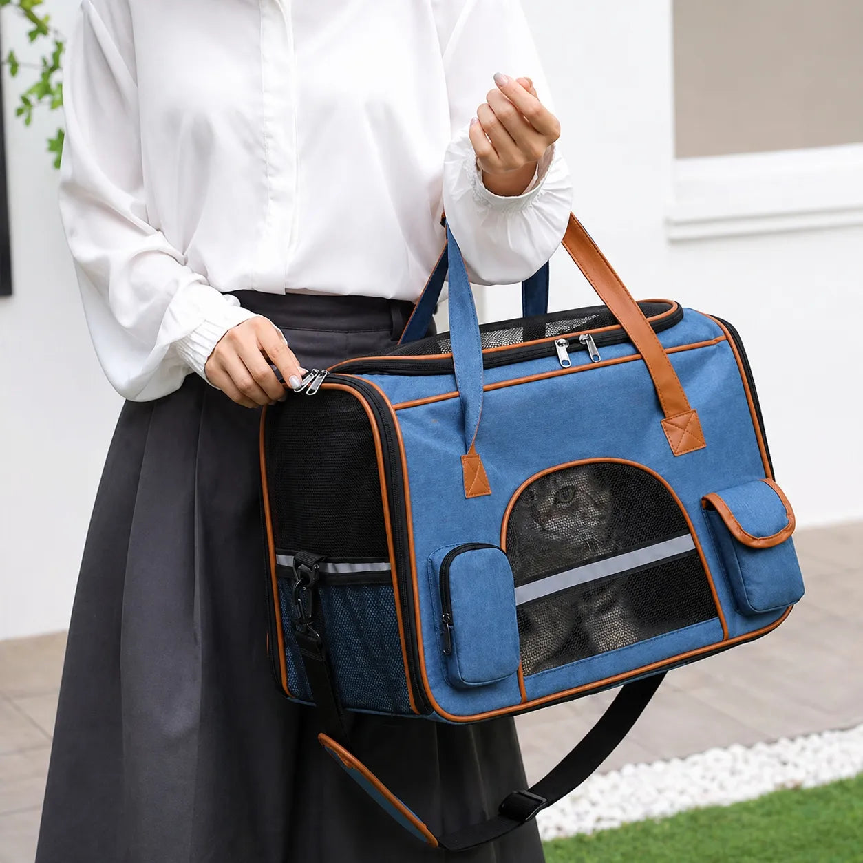 Sac de transport chat anti-affaissement - Oxford premium