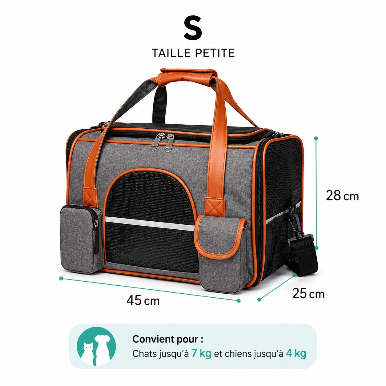 Sac de transport chat anti-affaissement - Oxford premium