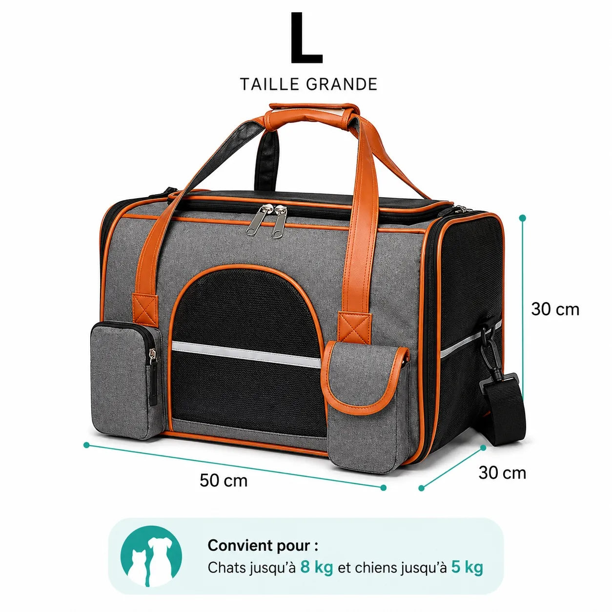 Sac de transport chat anti-affaissement - Oxford premium
