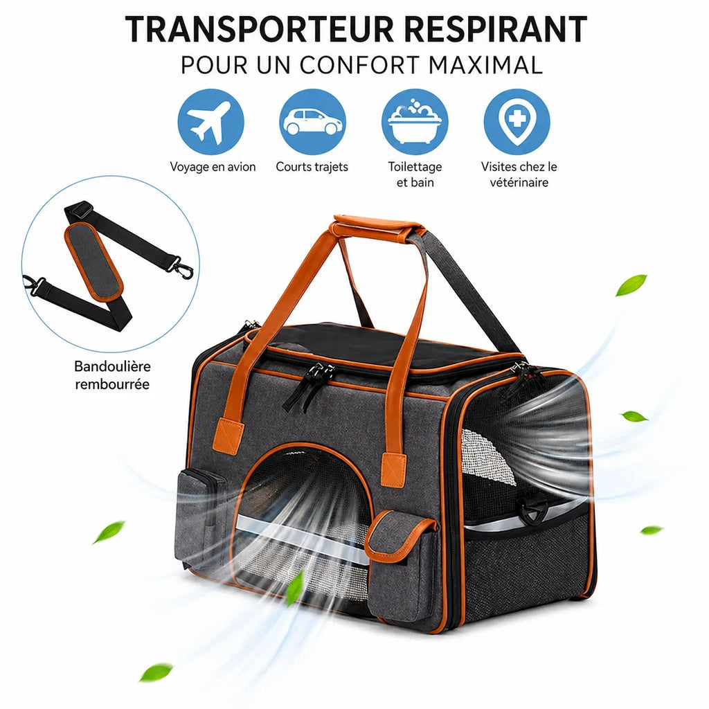 Sac de transport chat anti-affaissement - Oxford premium
