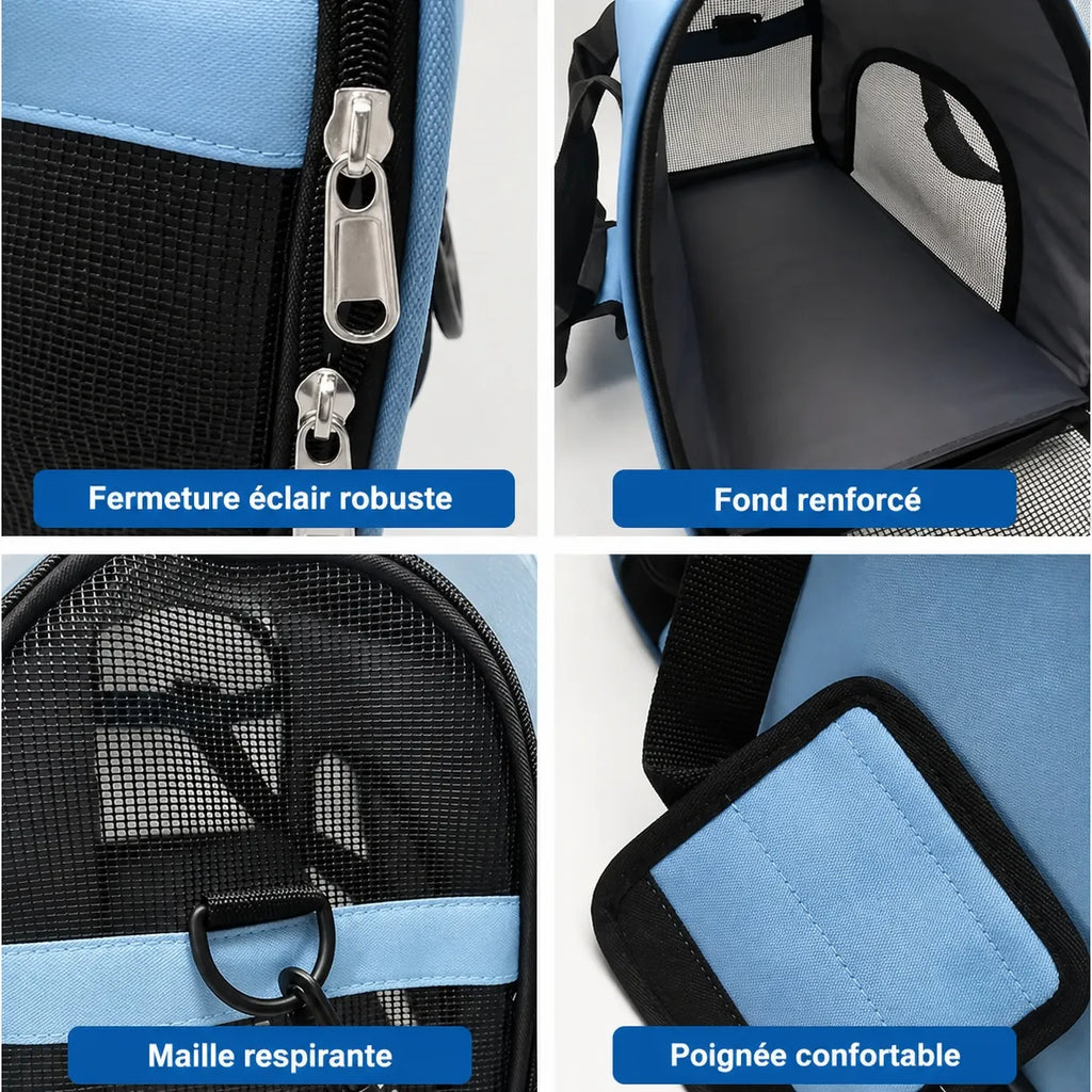 Sac de transport chat respirant - Confort et sécurité