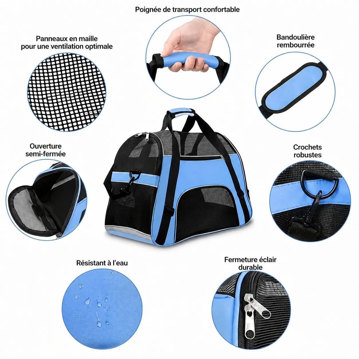 Sac de transport chat respirant - Confort et sécurité