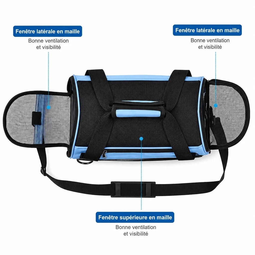 Sac de transport chat respirant - Confort et sécurité