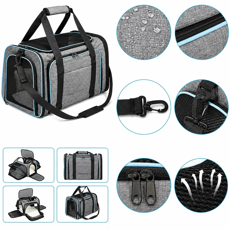 Sac de voyage chat extensible 4 côtés - Pliable respirant
