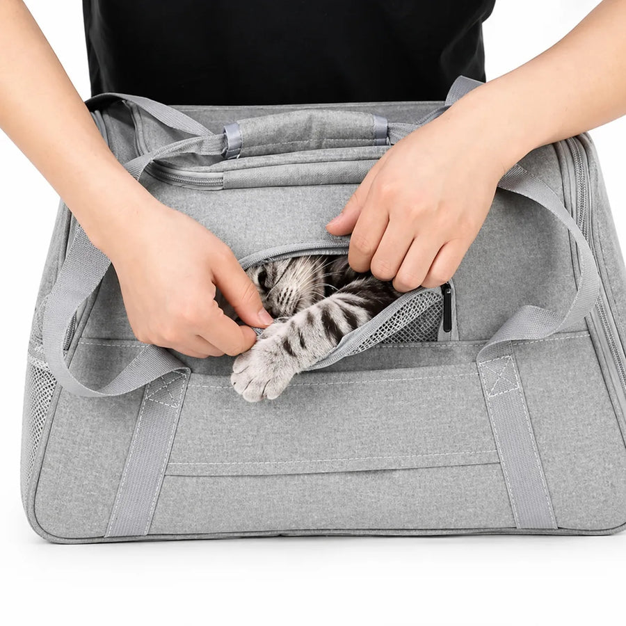 Sac pour transporter chat approuvé avion - 5 fenêtres maille