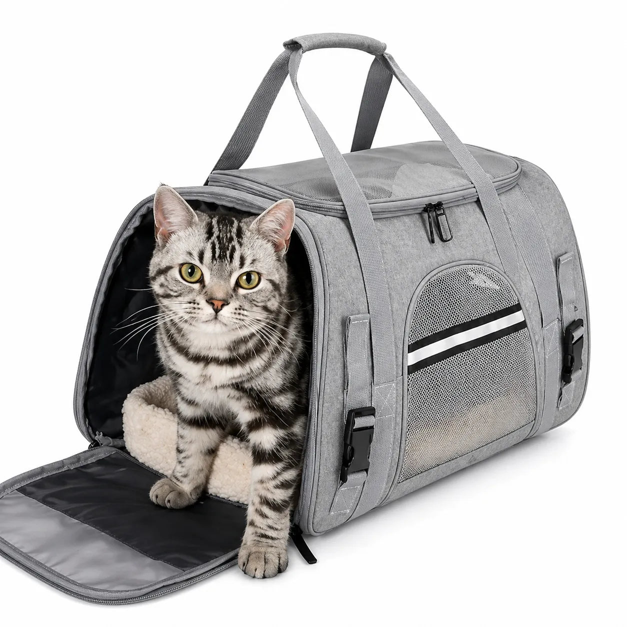 Sac pour transporter chat approuvé avion - 5 fenêtres maille