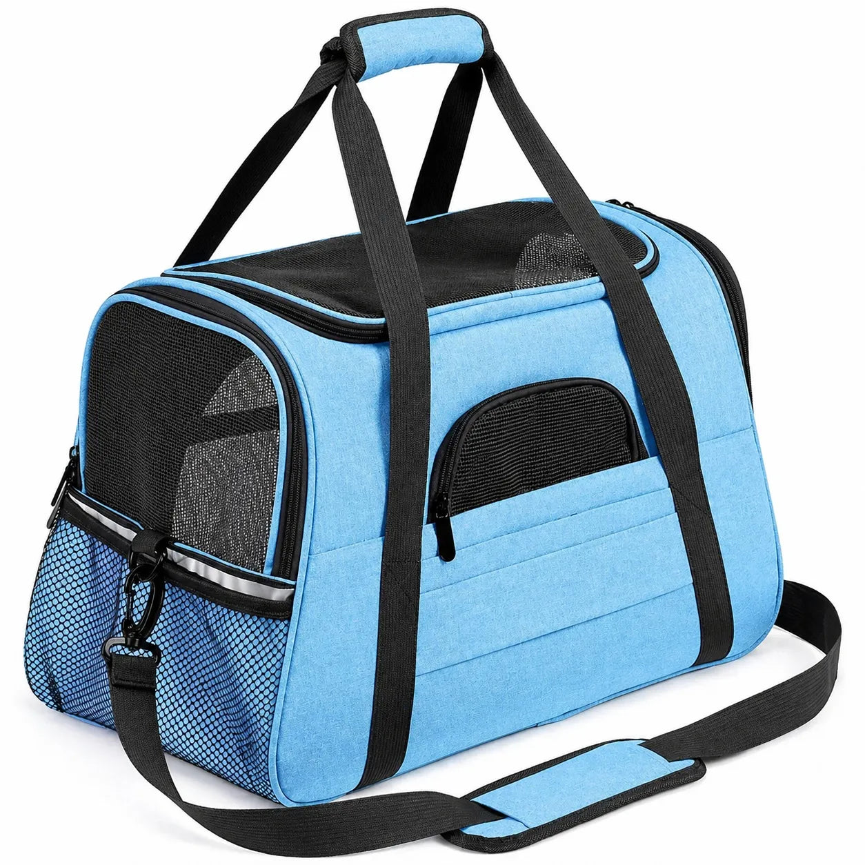 Sac pour transporter chat approuvé avion - 5 fenêtres maille