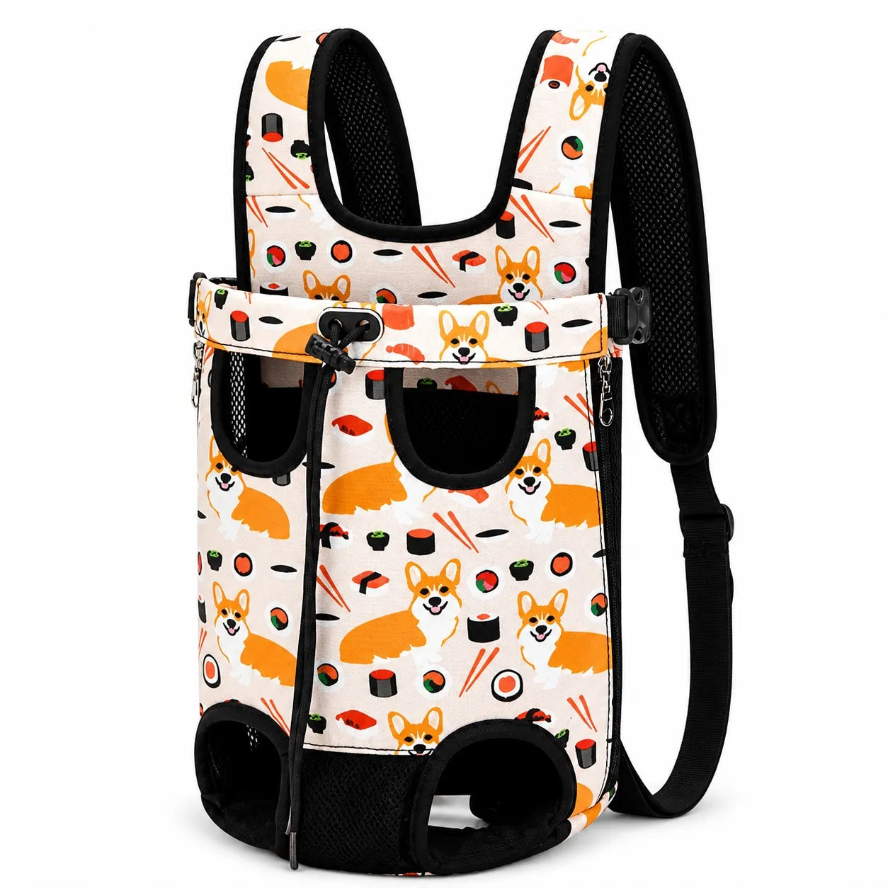 Sac ventral pour chat réglable - Pattes libres toutes tailles