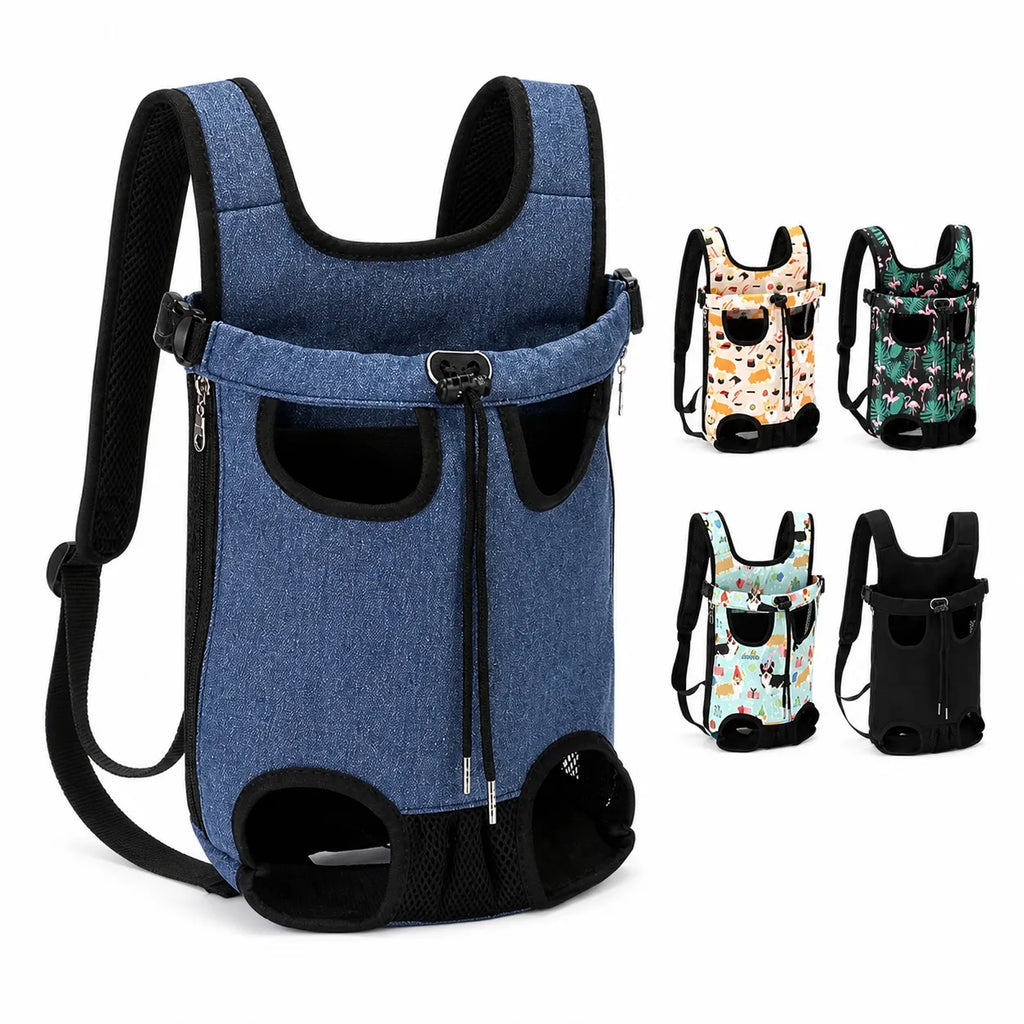 Sac ventral pour chat réglable - Pattes libres toutes tailles