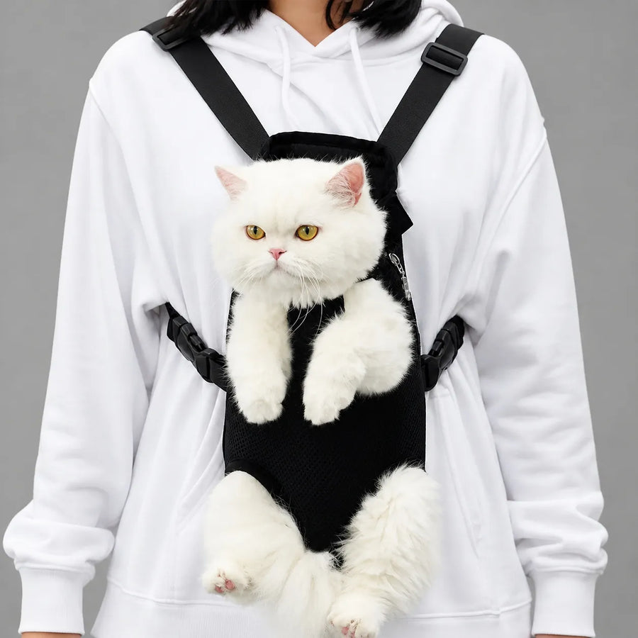 Sac ventral pour chat réglable - Pattes libres toutes tailles