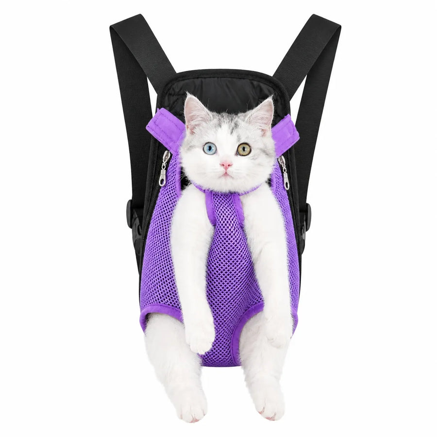 Sac ventral pour chat réglable - Pattes libres toutes tailles