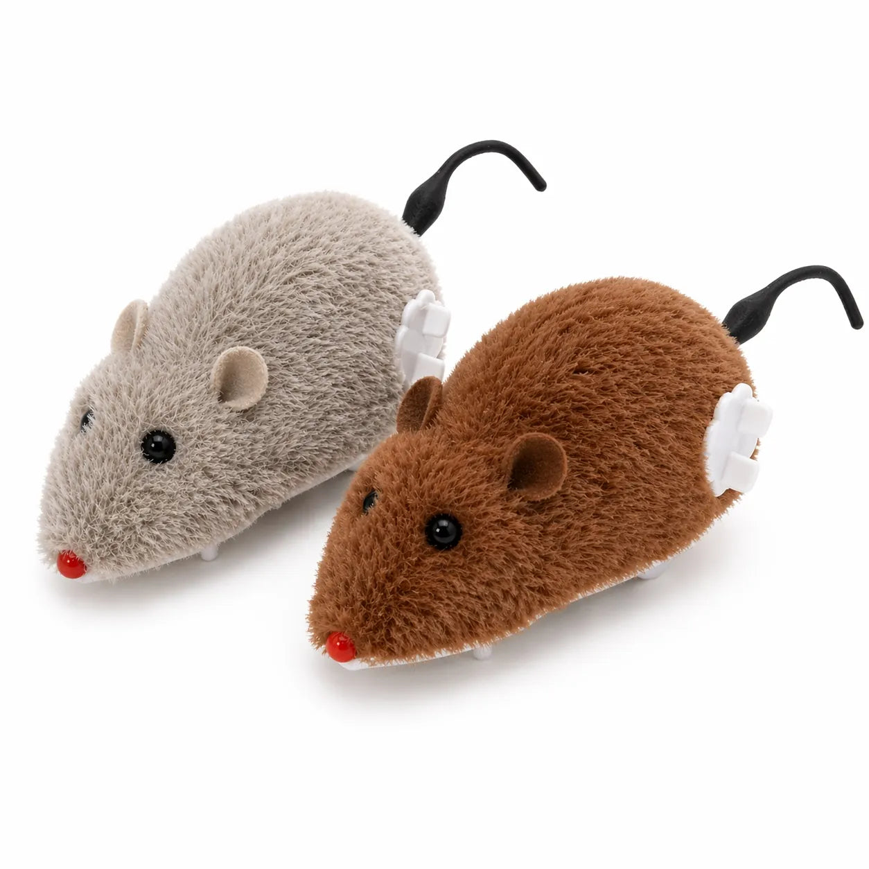 Souris pour chat mécanique à remonter - Jouet peluche durable