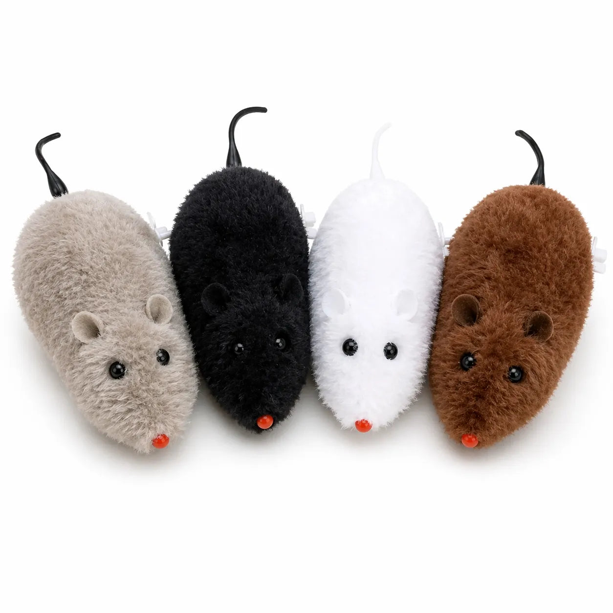Souris pour chat mécanique à remonter - Jouet peluche durable