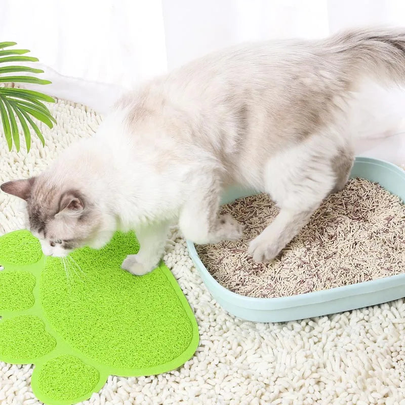 Tapis pour litière chat - Antidérapant et lavable