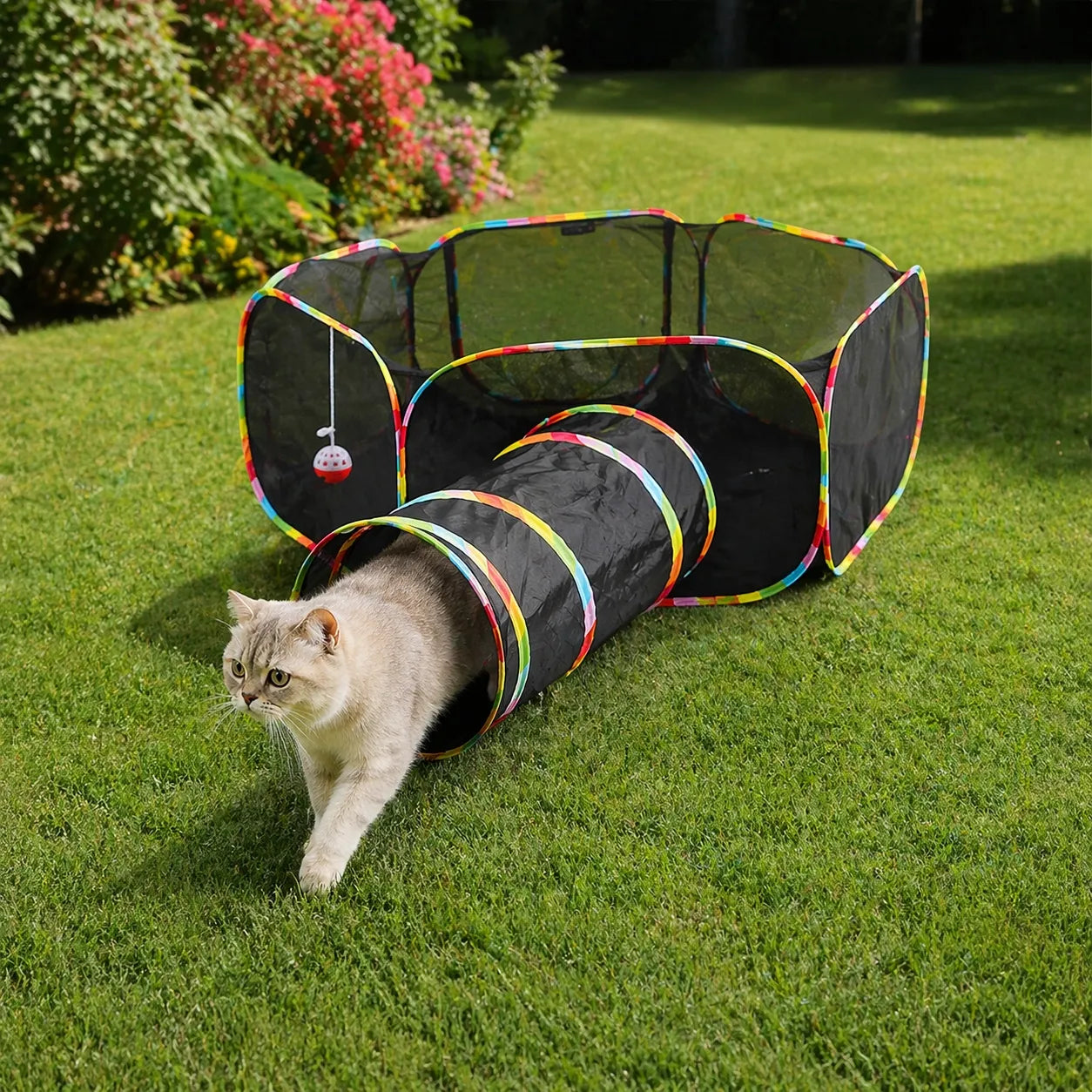 Tunnel chat tente modulable - Aire de jeux intérieur extérieur