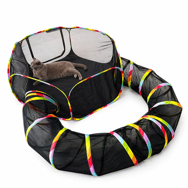 Tunnel chat tente modulable - Aire de jeux intérieur extérieur