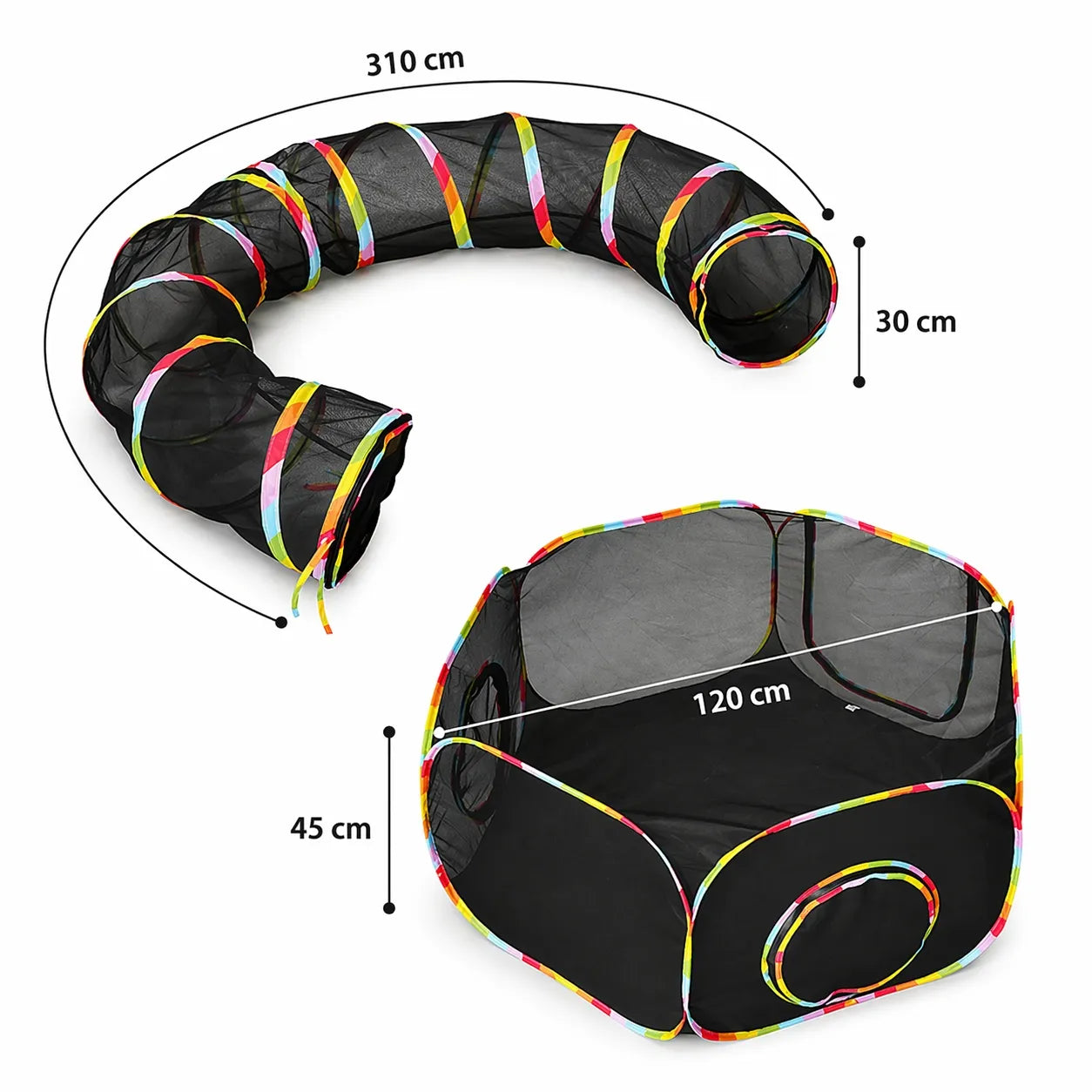 Tunnel chat tente modulable - Aire de jeux intérieur extérieur