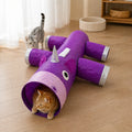 Tunnel pour chat licorne - Jouet pliable 6 entrées grand format