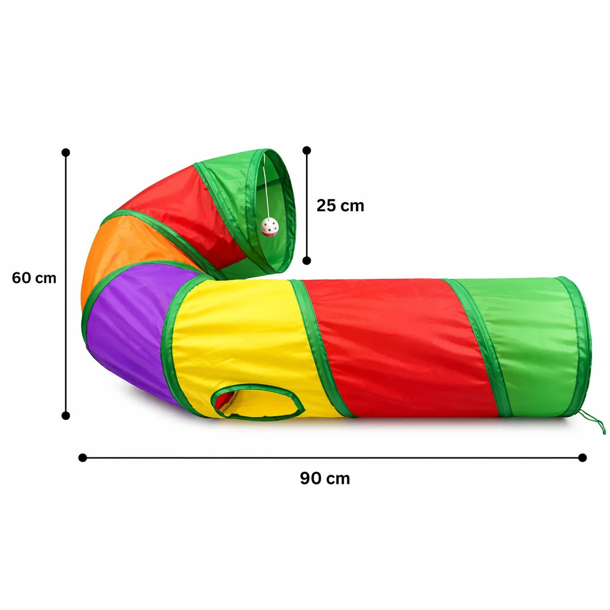 Tunnel pour chat pliable - S, T, Y ou 5 branches balle suspendue