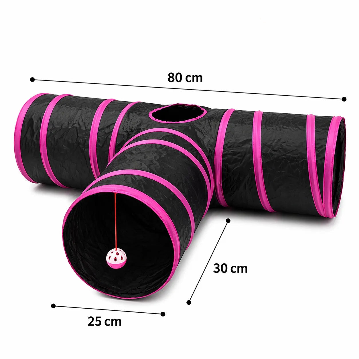 Tunnel pour chat pliable - S, T, Y ou 5 branches balle suspendue