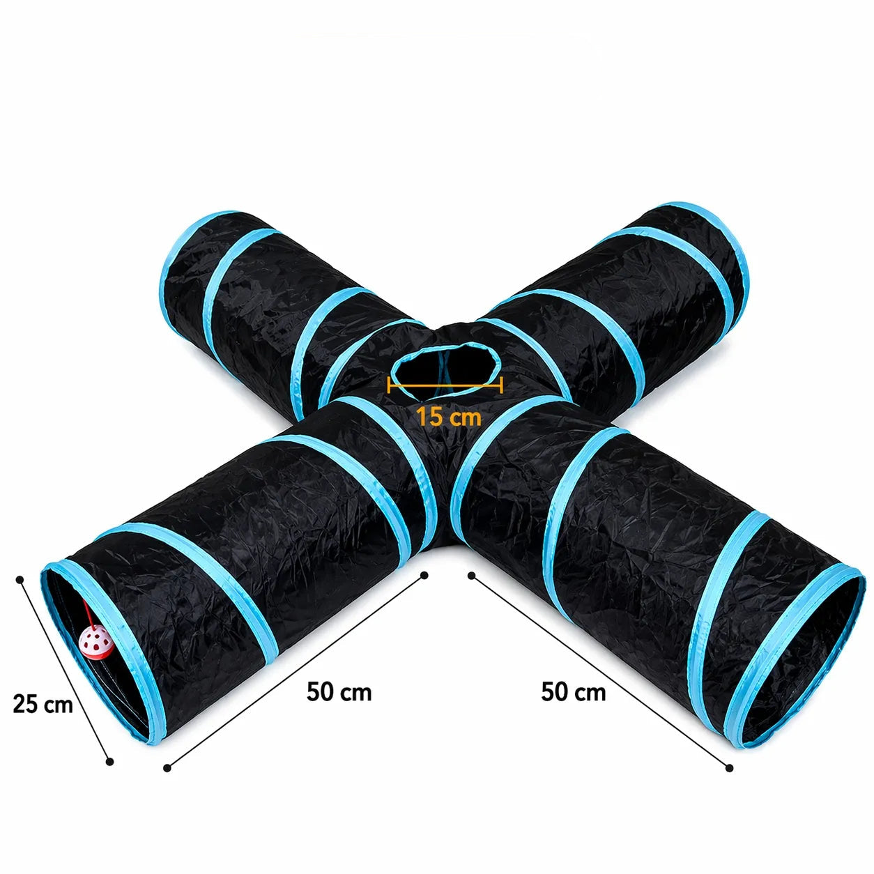 Tunnel pour chat pliable - S, T, Y ou 5 branches balle suspendue
