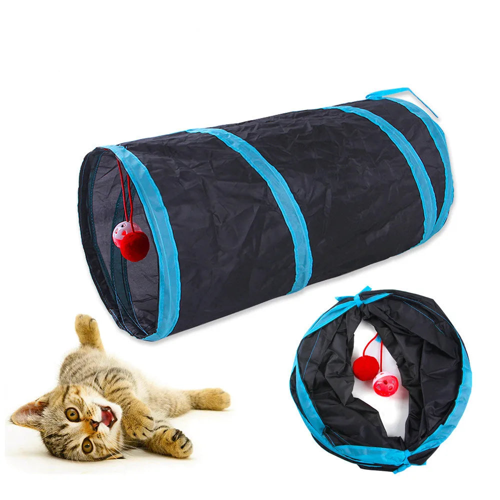 Tunnel pour chat pliable - S, T, Y ou 5 branches balle suspendue