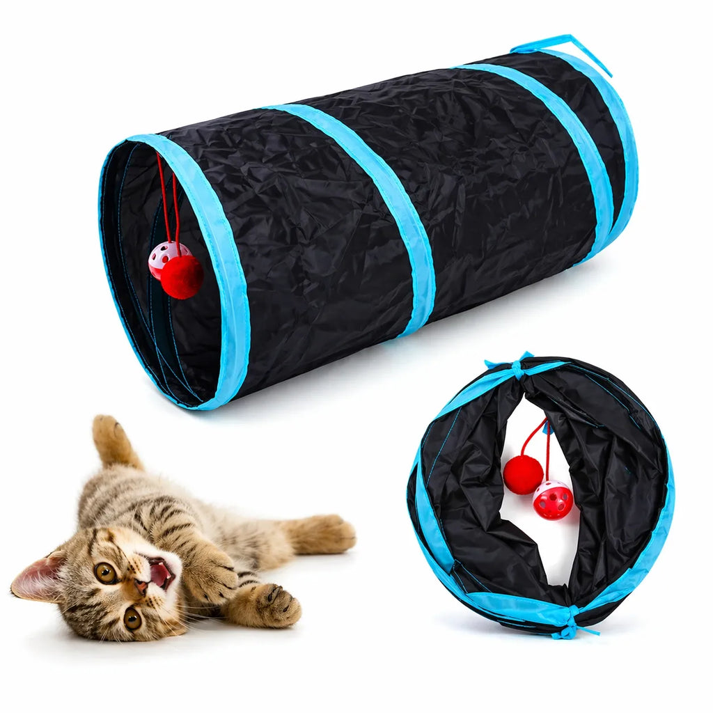 Tunnel pour chat pliable - S, T, Y ou 5 branches balle suspendue